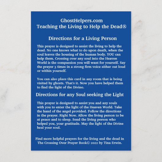 Die Überquerung der Gebetskarte Begleitkarte (Rückseite)