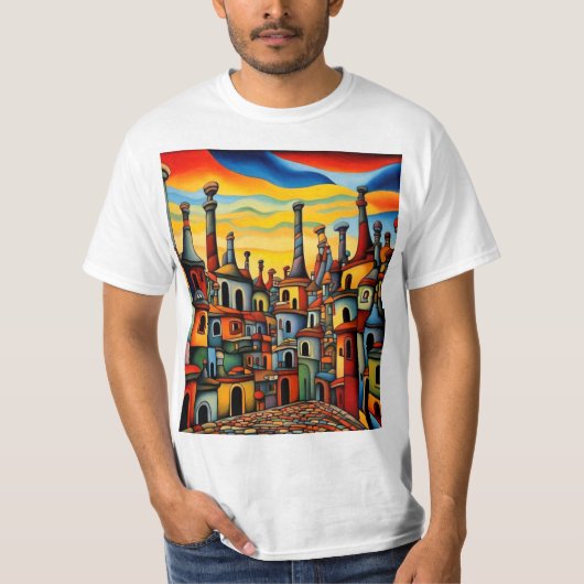 Die überraschten Gebäude T-Shirt (Vorderseite)