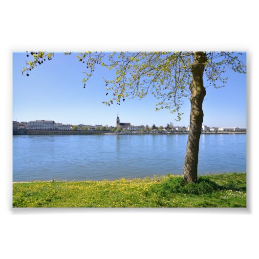 Die Ufer der Loire am Saumur Postcard Square S Fotodruck (Vorne)