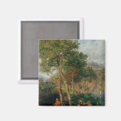 Die Ufer des Lecco-Sees Magnet (Vorderseite/Rückseite)