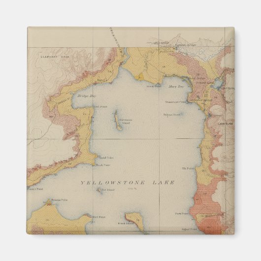 Die Ufer des Yellowstone Lake Magnet (Vorne)