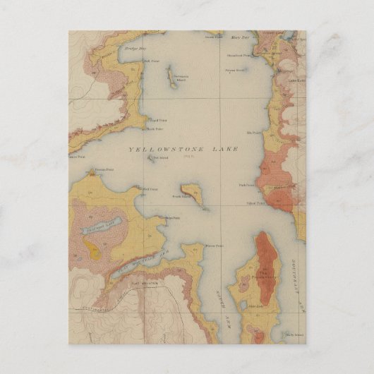 Die Ufer des Yellowstone Lake Postkarte (Vorderseite)