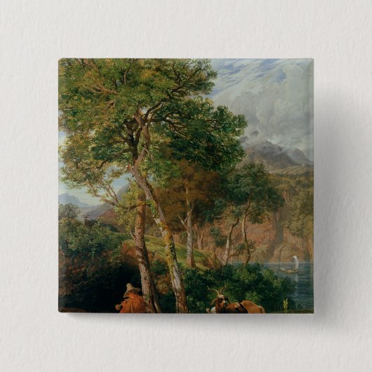 Die Ufer von See Lecco Button (Vorderseite)
