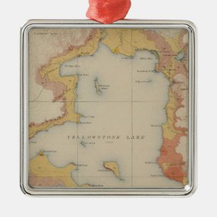 Die Ufer von Yellowstone See Silbernes Ornament