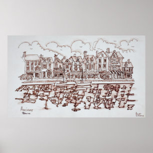 Die Uferpromenade, Amiens   Somme, Frankreich Poster
