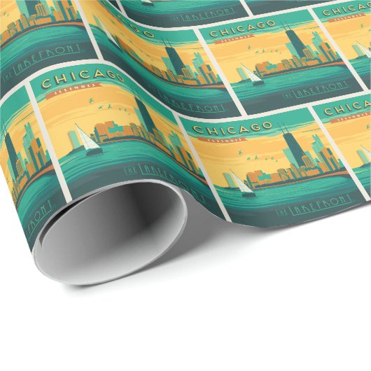 Die Uferpromenade | Chicago, Illinois Geschenkpapier (Rolleneckpunkt)