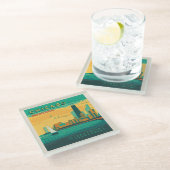 Die Uferpromenade | Chicago, Illinois Glasuntersetzer (Schrägansicht)