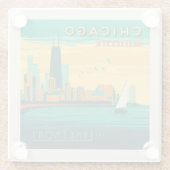 Die Uferpromenade | Chicago, Illinois Glasuntersetzer (Rückseite)