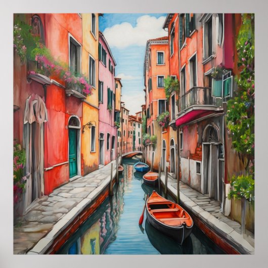 Die Uferstraße am Venedig-Platz Poster (Vorne)