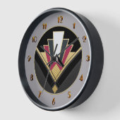 Die Uhr der Wand des Art-Deco-Motivs (Winkel)