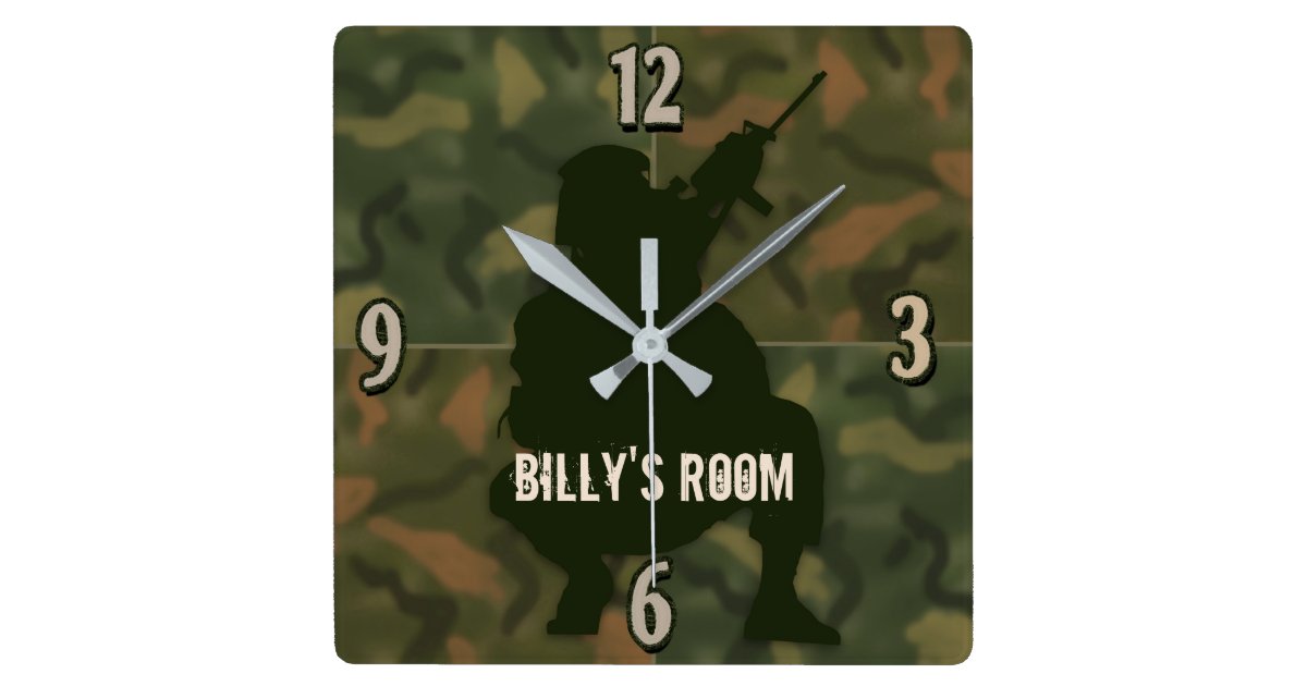 Räumung Armee Tarnmuster Wanduhr Woodland Camo Cadets Kinder Schlafzimmer Büro Räumung Armee Tarnmuster Wanduhr Woodland Camo Cadets Kinder Schlafzimmer Büro