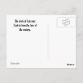Die Uhr im Lakeside Park, Fond du Lac Postkarte (Rückseite)