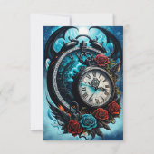 Die Uhr im Nebel der Unendlichkeit. Dankeskarte (Rückseite)