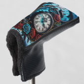 Die Uhr im Nebel der Unendlichkeit. Golf Headcover (3/4 Vorderseite)
