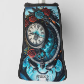 Die Uhr im Nebel der Unendlichkeit. Golf Headcover (Rotieren 90)