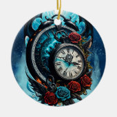 Die Uhr im Nebel der Unendlichkeit. Keramik Ornament (Vorne)