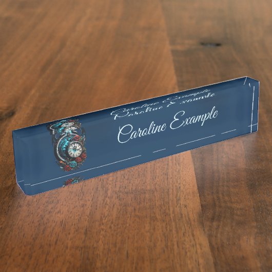 Die Uhr im Nebel der Unendlichkeit Namensplakette (Seite)