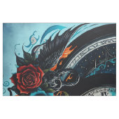 Die Uhr im Nebel der Unendlichkeit. Stoff (Fat Quarter (45,7 x 55,9 cm))