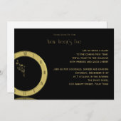 Die Uhr schlägt MitternachtsSilvester-Party Einladung (Vorne/Hinten)