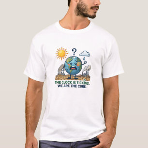 Die Uhr tickt Ökologisches Bewusstsein Erde T-Shirt