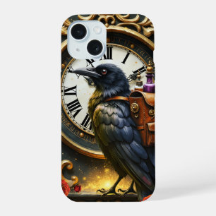 Die Uhrwerkslieferung des Raben iPhone 15 Hülle