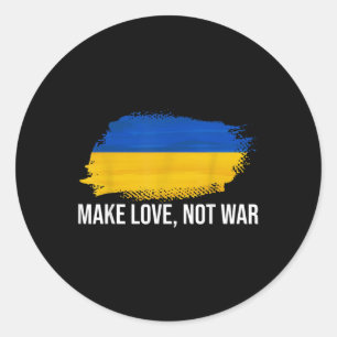 Die Ukraine macht Liebe nicht Krieg Runder Aufkleber