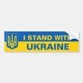 Die Ukraine unterstützt Wappen ukrainische Flagge Autoaufkleber (Vorne)