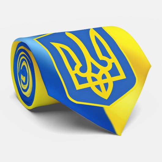 Die Ukraine-Wappen Neck Tie Unterstützung Ukrainer Krawatte (Gerollt)
