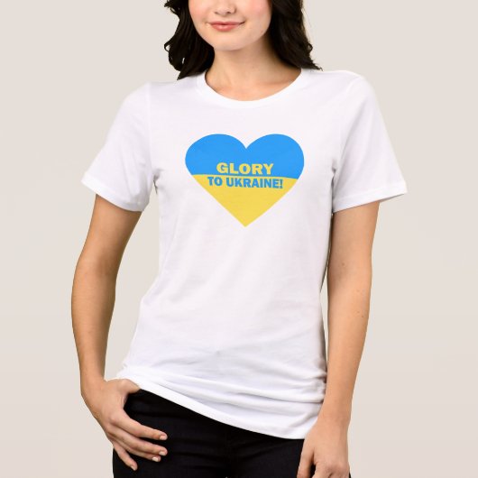 Die ukrainische Fahne im Herzen der Ukraine Tri-Blend Shirt (Vorderseite)