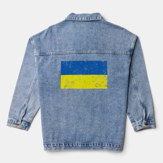 Die ukrainische Flagge erschüttert Jeansjacke (Rückseite)