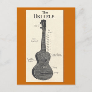 Die Ukulele Postcard Postkarte