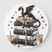 Die ultimative Buchdrache-Wanduhr Große Wanduhr (Vorderseite)