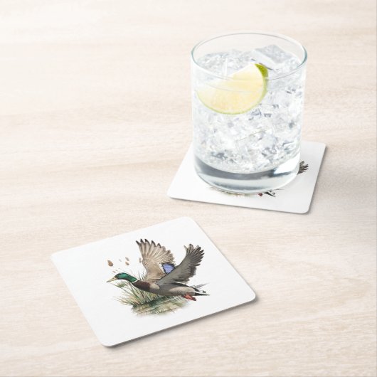 Die ultimative Entenjagd Rechteckiger Pappuntersetzer (Vor Ort)