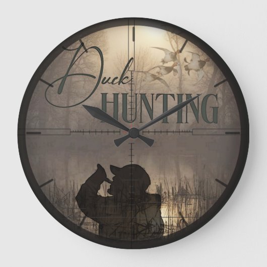 Die ultimative Entenjagd-Uhr Große Wanduhr (Vorderseite)