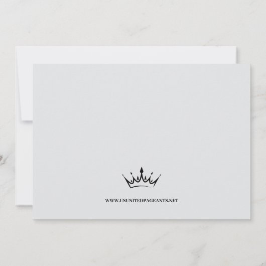 Die ultimative Gestaltung der Pageant Card - Lands Einladung (Rückseite)