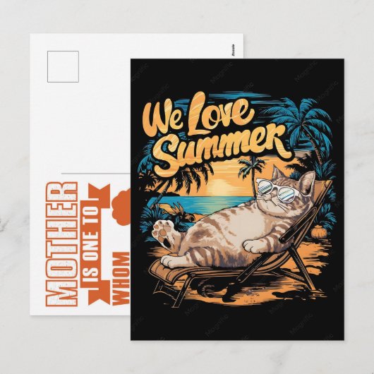 Die ultimative Katzenmutter Sommer 2026 Feiertagspostkarte (Vorne/Hinten)