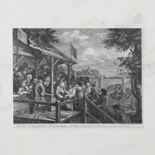 Die Umfrage von 1758 Postkarte