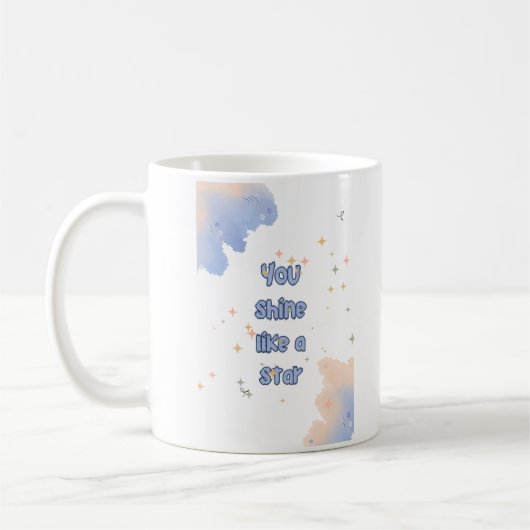 Die Umsetzung mit den wunderbaren Sternen Kaffeetasse (Links)