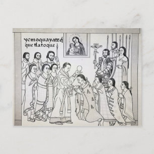 Die Umwandlung der Azteken in römische Sprache Postkarte
