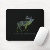 Die Umwelt der Hirsche-Silhouette retten Mousepad (Mit Mouse)