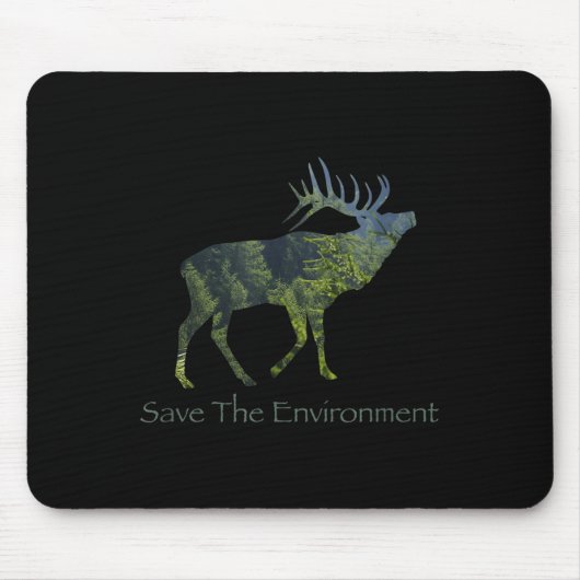 Die Umwelt der Hirsche-Silhouette retten Mousepad (Vorne)