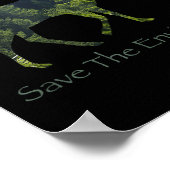 Die Umwelt der Hirsche-Silhouette retten Poster (Ecke)