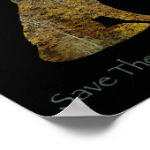 Die Umwelt-Wolf-Silhouette Umwelt gerettet Poster (Ecke)