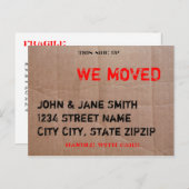 Die Umzugsbox Ankündigungspostkarte (Vorne/Hinten)