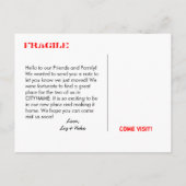 Die Umzugsbox Ankündigungspostkarte (Rückseite)