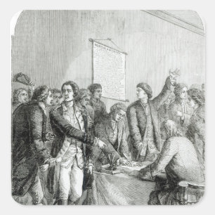 Die Unabhängigkeitserklärung der Vereinten Staaten Quadratischer Aufkleber