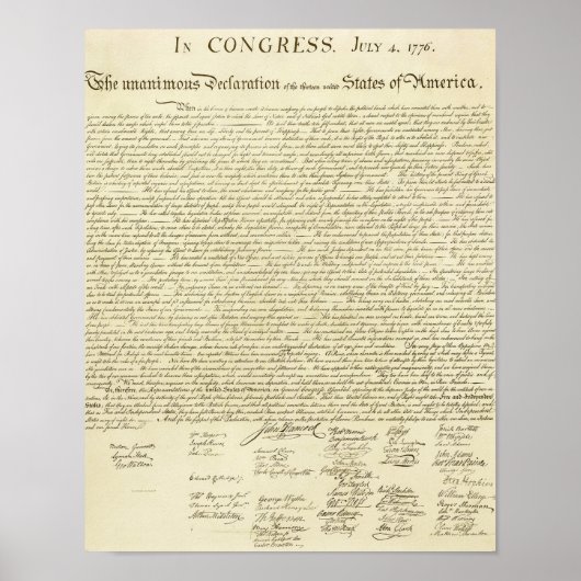 Die Unabhängigkeitserklärung Poster (Vorne)