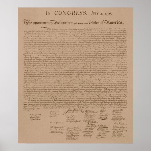 Die Unabhängigkeitserklärung Poster (Vorne)
