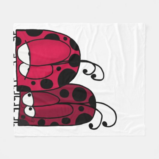 Die unangeforderte Liebe Ladybug Illustration Fleecedecke (Vorderseite (Horizontal))