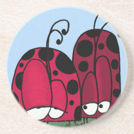 Die unangeforderte Liebe Ladybug Illustration Sandstein Untersetzer
